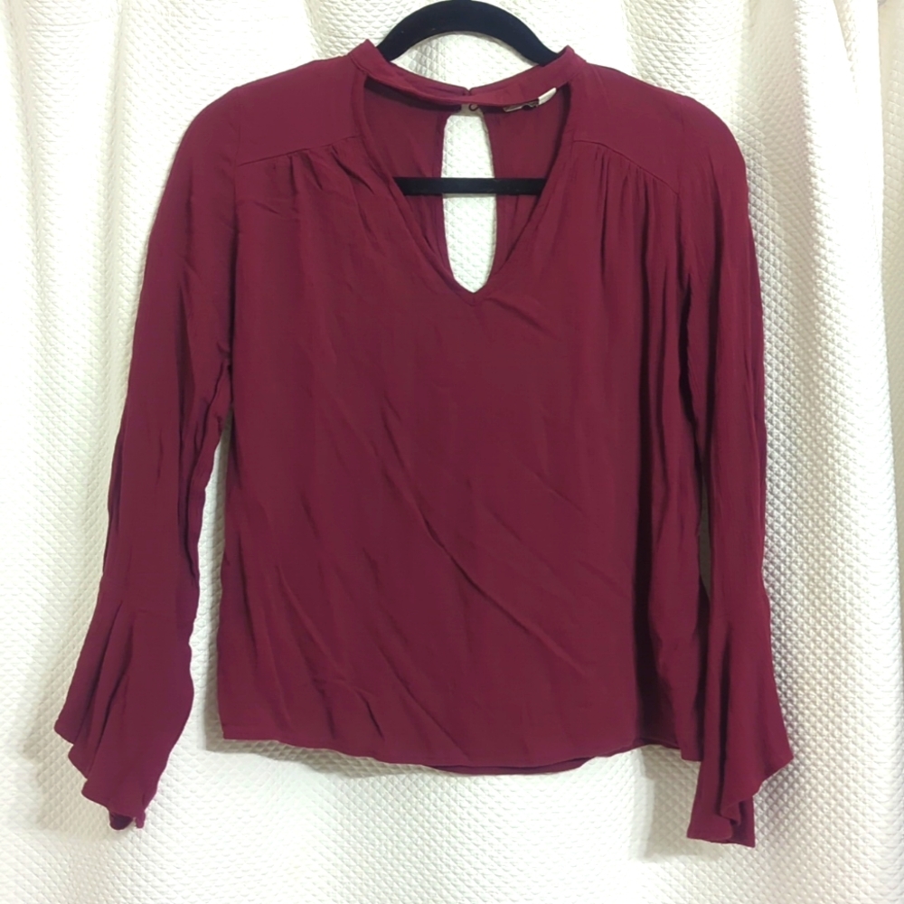 Boho burgundy semi cropped top